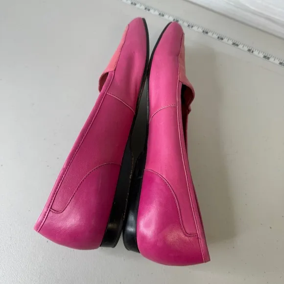 Enzo Angiolini Two Tone Pink Barbie Core Leather Loafers Flats Size 9.5