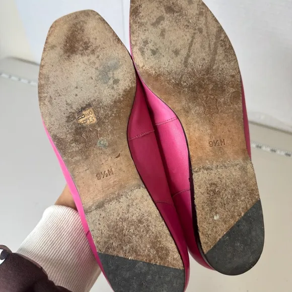 Enzo Angiolini Two Tone Pink Barbie Core Leather Loafers Flats Size 9.5