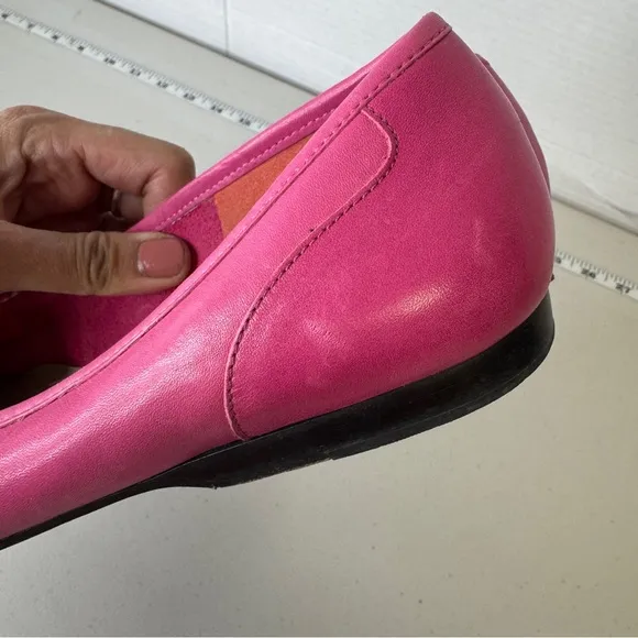 Enzo Angiolini Two Tone Pink Barbie Core Leather Loafers Flats Size 9.5