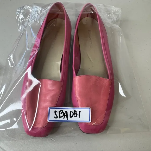 Enzo Angiolini Two Tone Pink Barbie Core Leather Loafers Flats Size 9.5