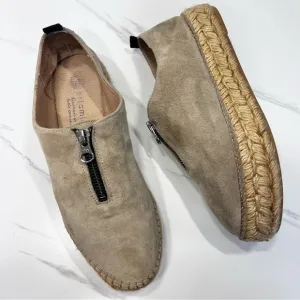 Eric Michael Serena Suede Zipper Espadrilles Beige Size 37 US 6.5 - 7