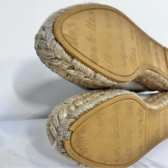 Eric Michael Serena Suede Zipper Espadrilles Beige Size 37 US 6.5 - 7