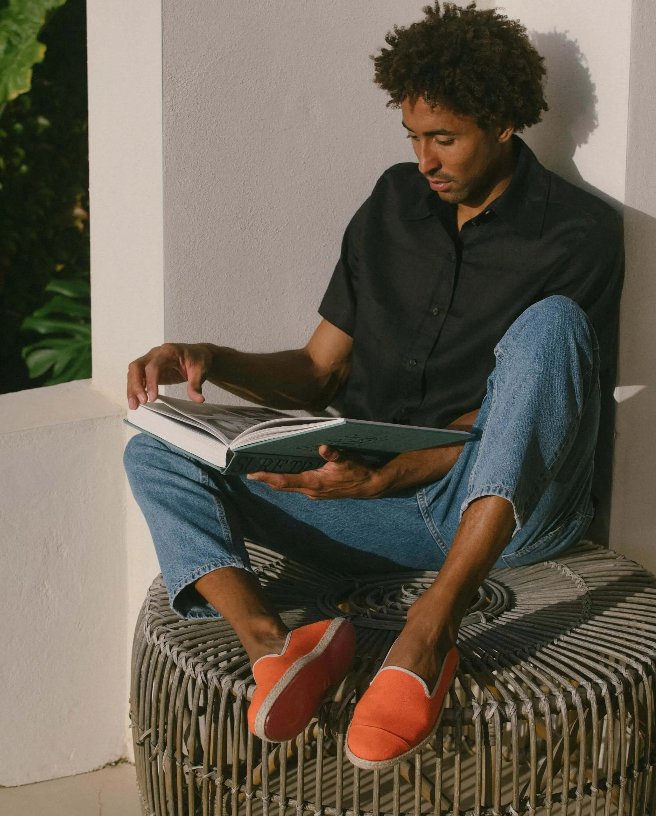 Espadrille homme coton, orange