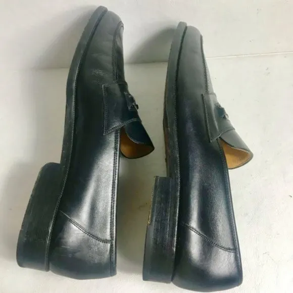 E.T. Wright Master's Collection Loafer Black Leather Size 9.5