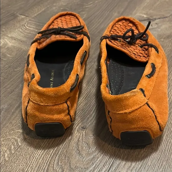 Etienne Aigner Orange Loafers with Black Accents