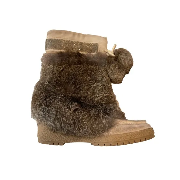 EUC Coach Maryann Rabbit Fur Boots