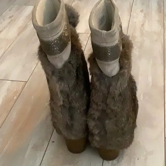 EUC Coach Maryann Rabbit Fur Boots
