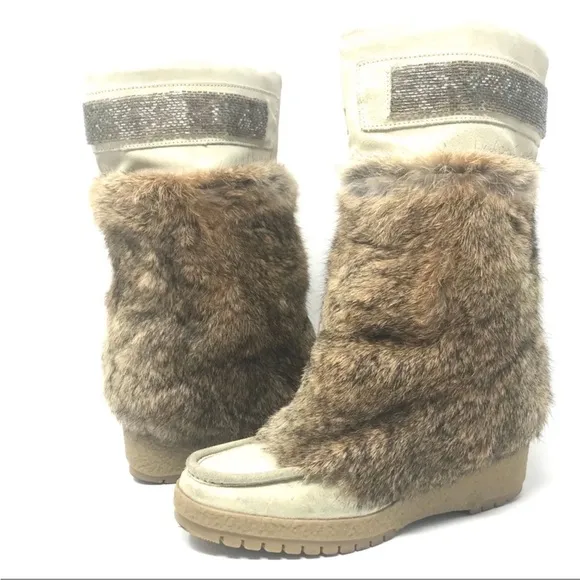 EUC Coach Maryann Rabbit Fur Boots