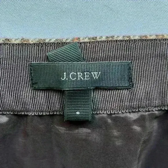 EUC J Crew Black Label Y2K 90s Lambs Wool Mini Skirt Plaid Preppy Brown Sz 6