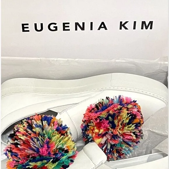 EUGENIA KIM Feather Pom-Pom Slip-on Sneakers