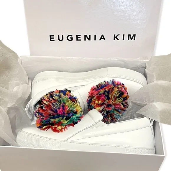 EUGENIA KIM Feather Pom-Pom Slip-on Sneakers