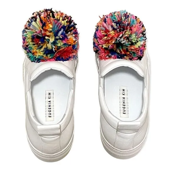 EUGENIA KIM Feather Pom-Pom Slip-on Sneakers