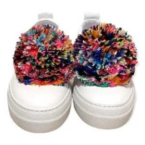 EUGENIA KIM Feather Pom-Pom Slip-on Sneakers