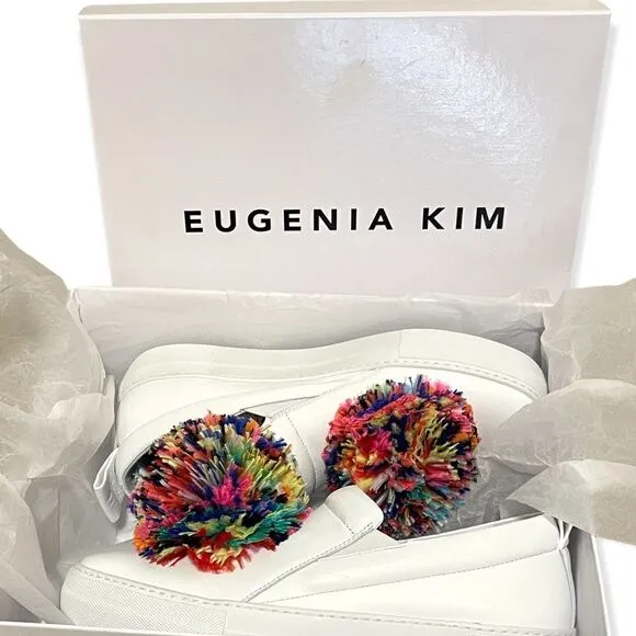 EUGENIA KIM Feather Pom-Pom Slip-on Sneakers