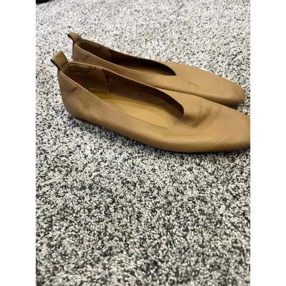 Everlane Leather Ballet Flats, Tan, Women’s Sz 8, Minimal Capsule Comfort Chic