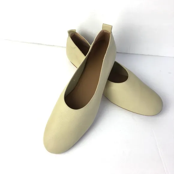 EVERLANE Made In Italy The Day Glove Leather Flats In Beige Size 10
