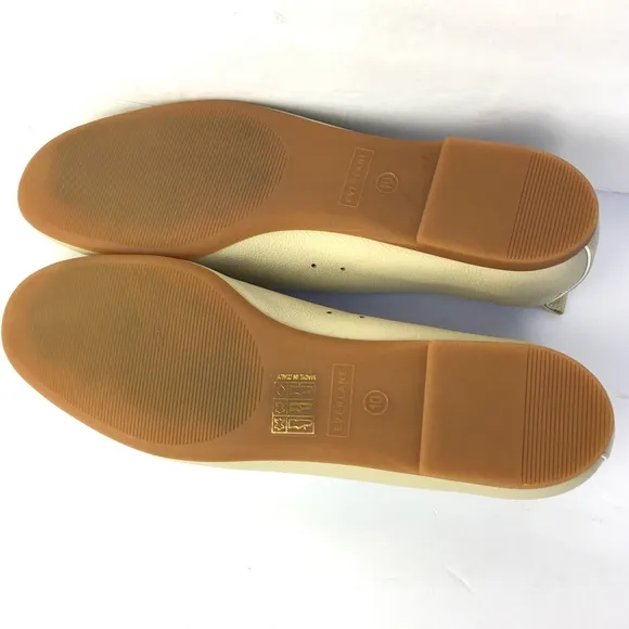 EVERLANE Made In Italy The Day Glove Leather Flats In Beige Size 10