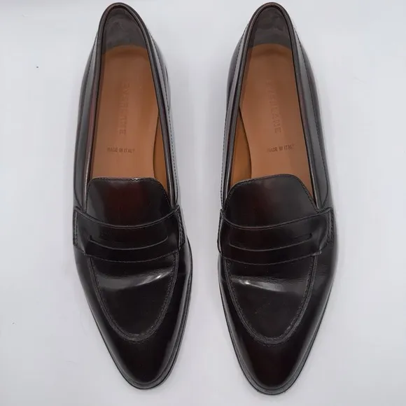 Everlane Shoes Women's 10 Modern Penny Loafer Mules Brown Leather Made In Italy