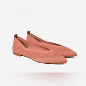 EVERLANE THE 40-hour flat in Reknit In Coral SIZE 7 1/2