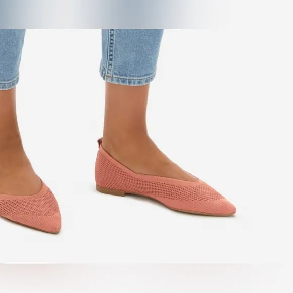 EVERLANE THE 40-hour flat in Reknit In Coral SIZE 7 1/2