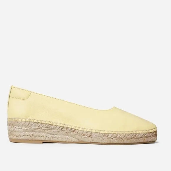 Everlane The Espadrilles in Pale Yellow Leather NWB 7.5
