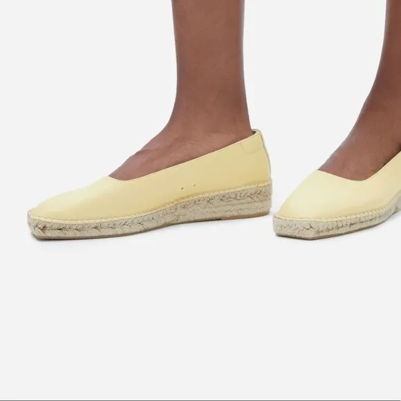 Everlane The Espadrilles in Pale Yellow Leather NWB 7.5