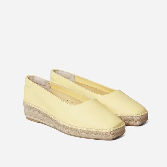 Everlane The Espadrilles in Pale Yellow Leather NWB 7.5
