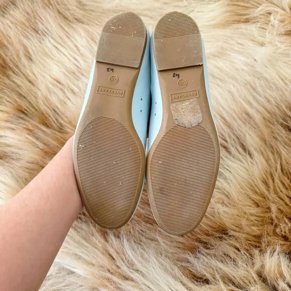 Everlane The Italian Leather Day Glove Ballet Flats Sky Blue Size 6.5