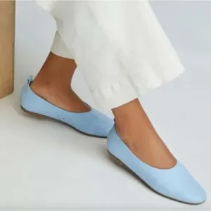 Everlane The Italian Leather Day Glove Ballet Flats Sky Blue Size 6.5