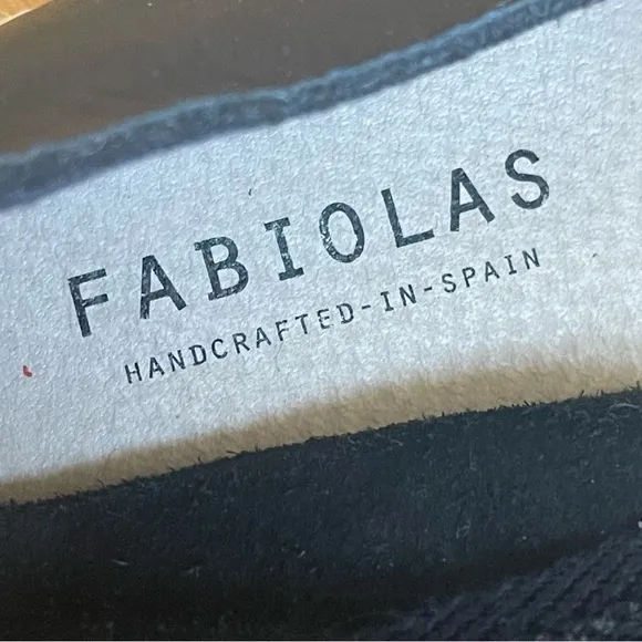 Fabiolas Genuine Spanish Leather Black Espadrilles Flats Sz 38