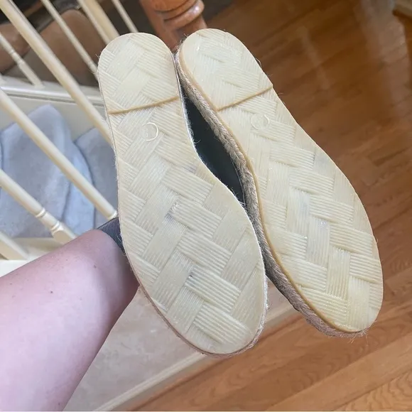 Fabiolas Genuine Spanish Leather Black Espadrilles Flats Sz 38