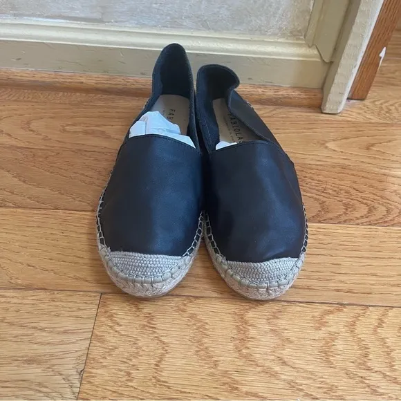 Fabiolas Genuine Spanish Leather Black Espadrilles Flats Sz 38