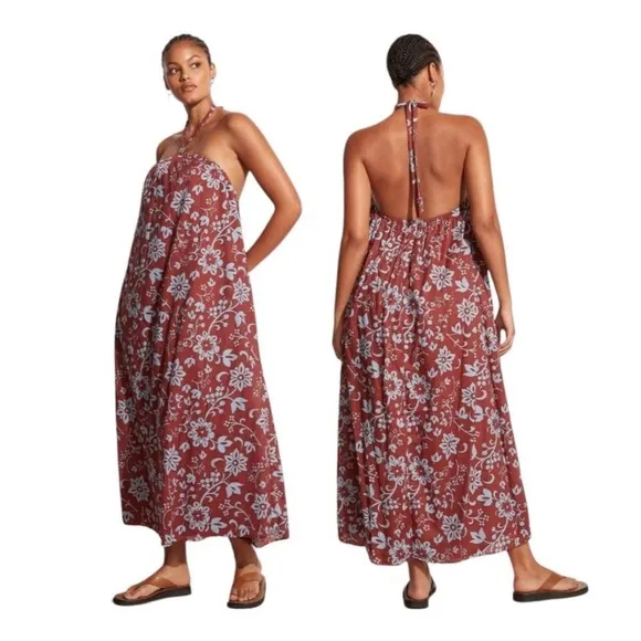 Faithfull The Brand Womens Dress 4 Brise Maxi Oceania Floral Print Beach Flowy