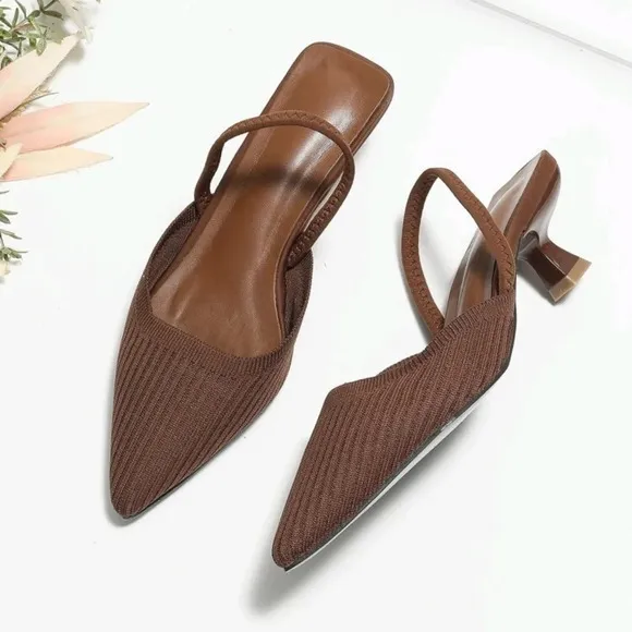 Fashionable New Style Women's High-Heeled Shoes With Pointed Toe, Elastic Strap