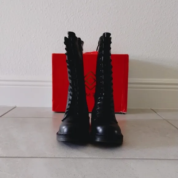 Faux Fur Lined Combat Boots