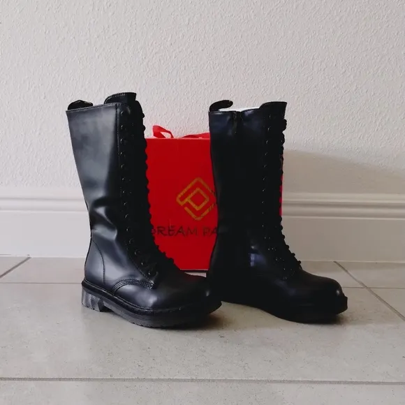 Faux Fur Lined Combat Boots