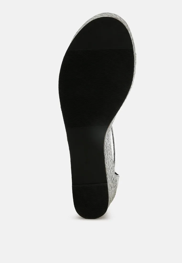 Faux Leather Snake Wedge Espadrilles By RAG