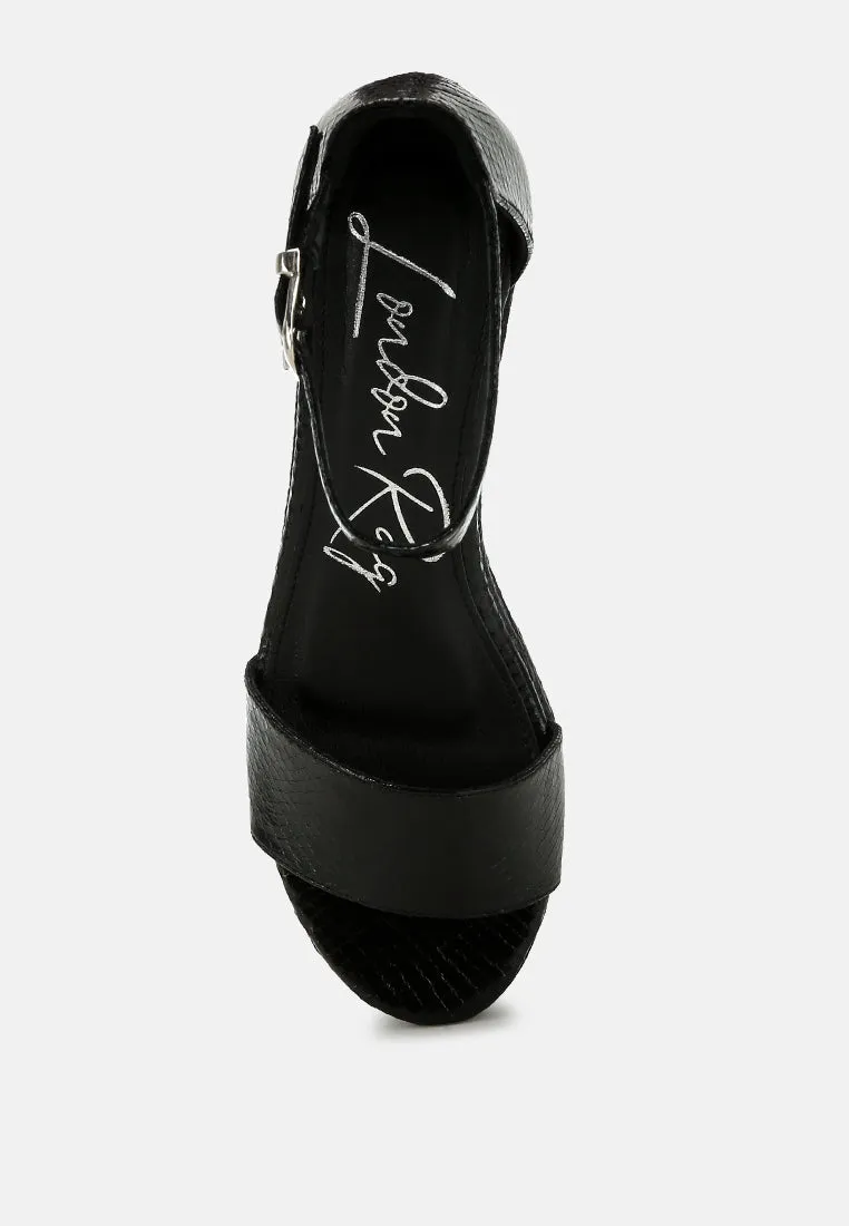 Faux Leather Snake Wedge Espadrilles By RAG