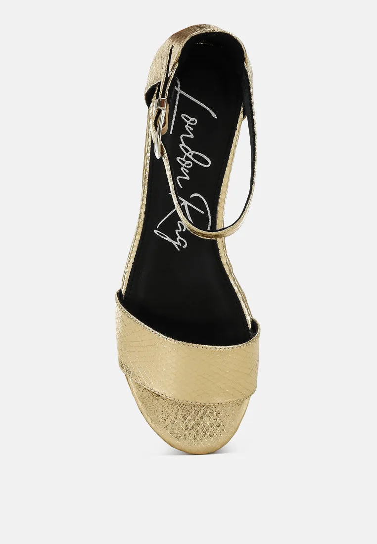 Faux Leather Snake Wedge Espadrilles By RAG