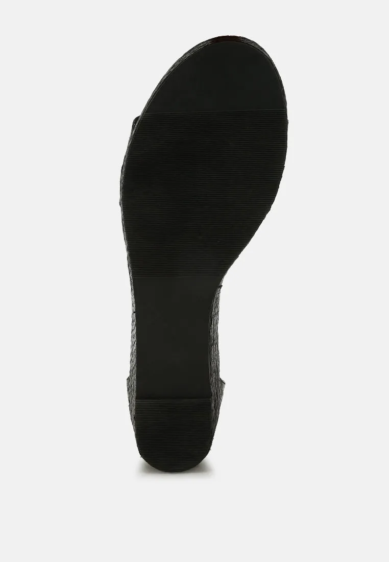 Faux Leather Snake Wedge Espadrilles By RAG