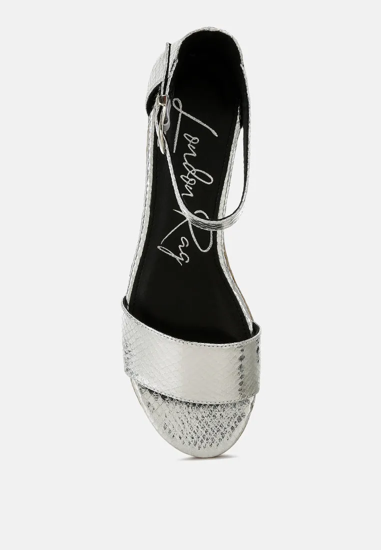 Faux Leather Snake Wedge Espadrilles By RAG