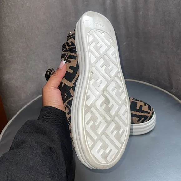 Fendi Designer Slip-On Sneakers with Monogram Pattern