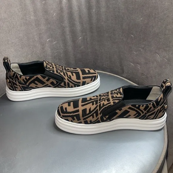 Fendi Designer Slip-On Sneakers with Monogram Pattern