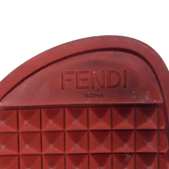 Fendi Flowerland Leather Crisscross Slides Sandals
