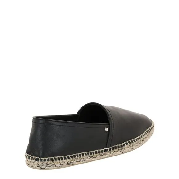 Ferragamo Lamar Leather Espadrilles Black Mens