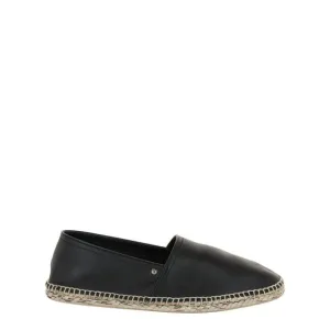 Ferragamo Lamar Leather Espadrilles Black Mens