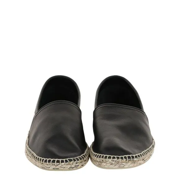 Ferragamo Lamar Leather Espadrilles Black Mens
