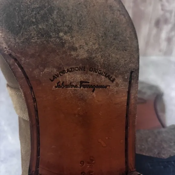 Ferragamo Lavorazione Tan Suede Loafers