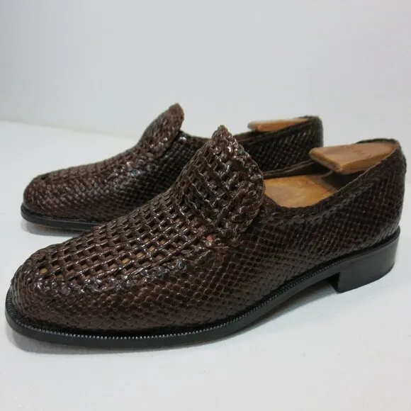 Ferragut Mallorca Woven Brown Leather Loafers Footwear Spain Unisex 42C - 41E