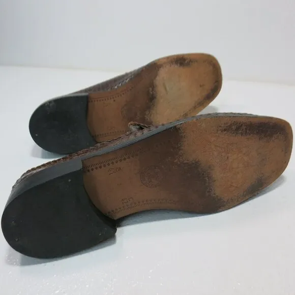 Ferragut Mallorca Woven Brown Leather Loafers Footwear Spain Unisex 42C - 41E
